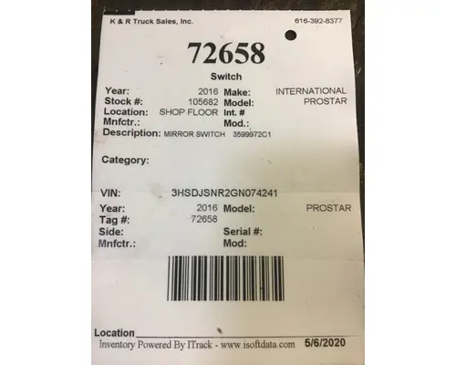INTERNATIONAL LONESTAR 124 Switch Components