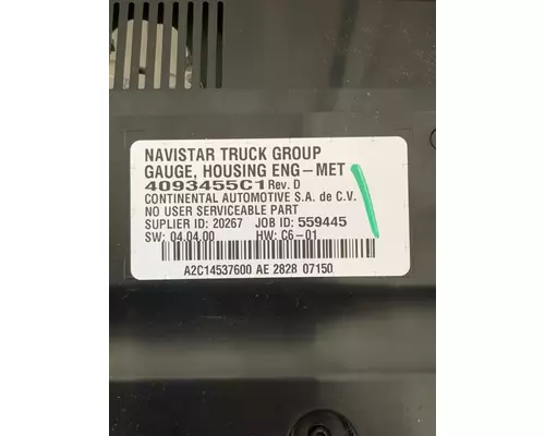 INTERNATIONAL LONESTAR Instrument Cluster