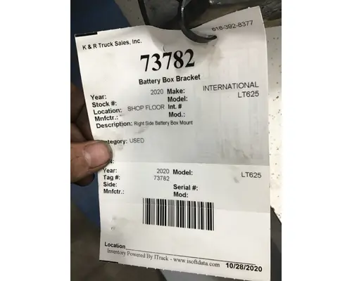 INTERNATIONAL LT625 Bracket, Battery Box