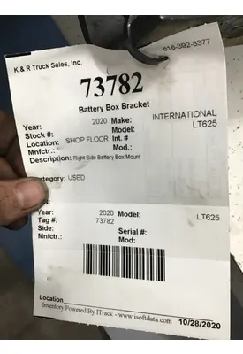 INTERNATIONAL LT625 Bracket, Battery Box