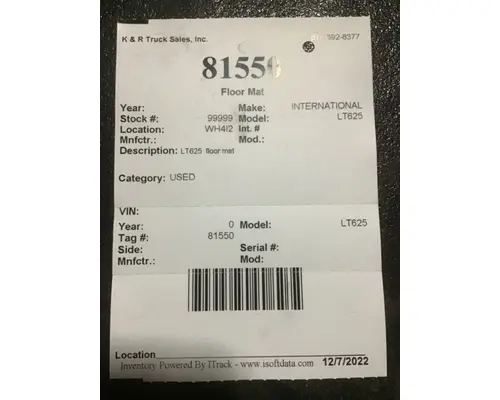 INTERNATIONAL LT625 Carpet