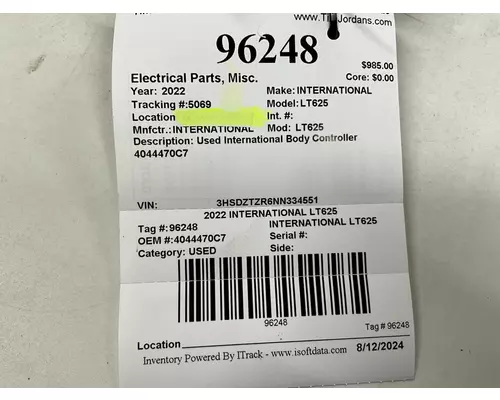 INTERNATIONAL LT625 Electrical Parts, Misc.