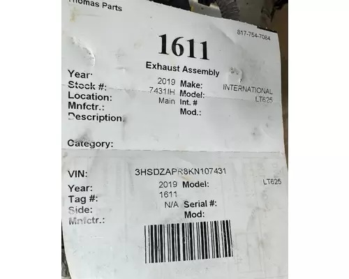 INTERNATIONAL LT625 Exhaust Assembly