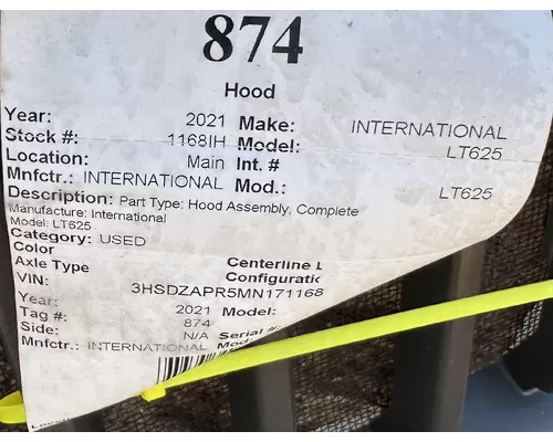 INTERNATIONAL LT625 Hood