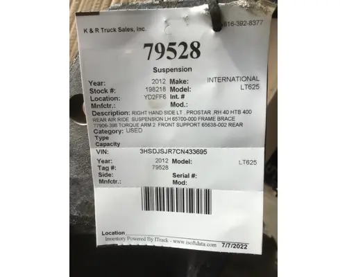 INTERNATIONAL LT625 Suspension