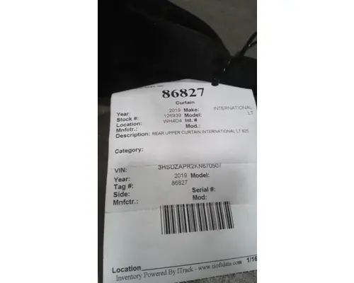 INTERNATIONAL LT 127 Curtains