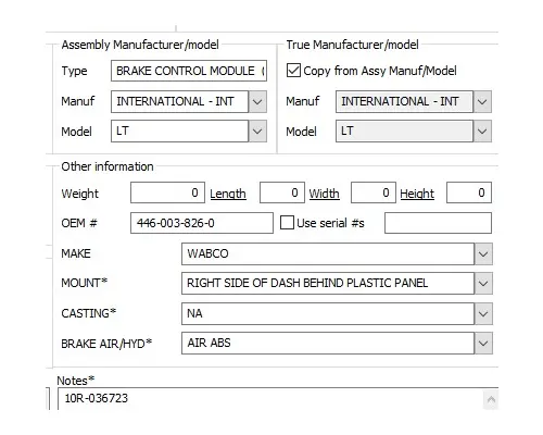 INTERNATIONAL LT BRAKE CONTROL MODULE (ABS)