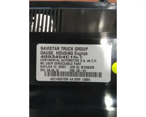 INTERNATIONAL LT GAUGE CLUSTER