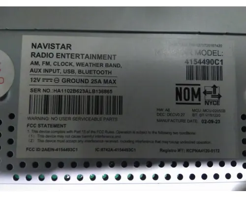 INTERNATIONAL LT RADIO AMFMBLUETOOTH