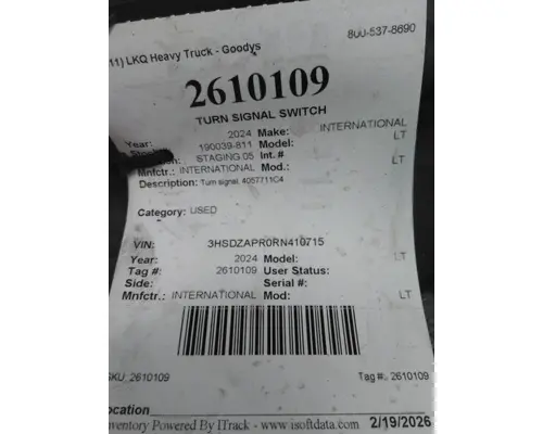 INTERNATIONAL LT TURN SIGNAL SWITCH