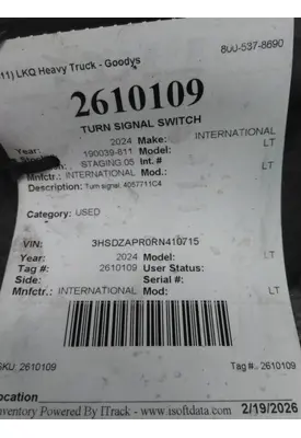 INTERNATIONAL LT TURN SIGNAL SWITCH