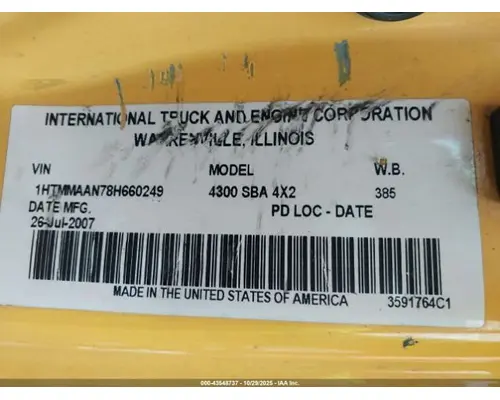 INTERNATIONAL MA025 Engine Assembly