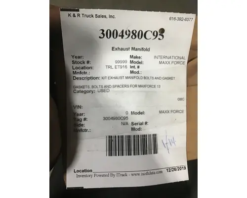 INTERNATIONAL MAXX FORCE Exhaust Manifold