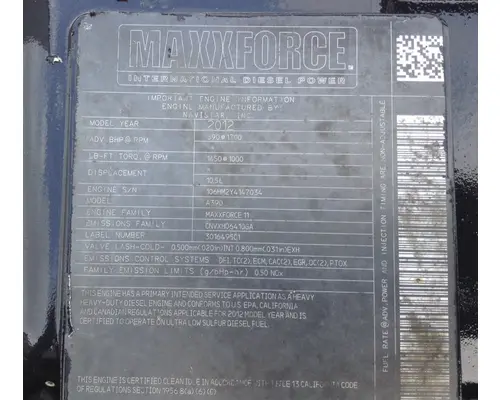 INTERNATIONAL MAXXFORCE 11 EPA 10 ENGINE ASSEMBLY