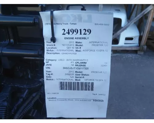 INTERNATIONAL MAXXFORCE 13 EPA 10 ENGINE ASSEMBLY