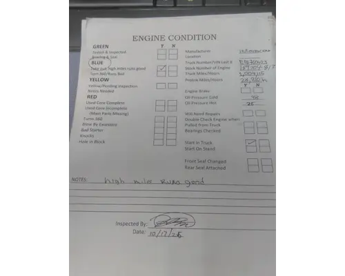 INTERNATIONAL MAXXFORCE 13 EPA 10 ENGINE ASSEMBLY