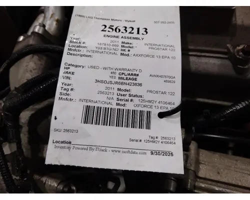 INTERNATIONAL MAXXFORCE 13 EPA 10 ENGINE ASSEMBLY