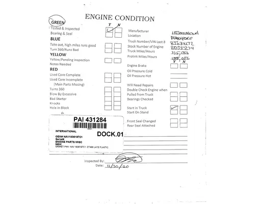 INTERNATIONAL MAXXFORCE DT EPA 07 ENGINE ASSEMBLY