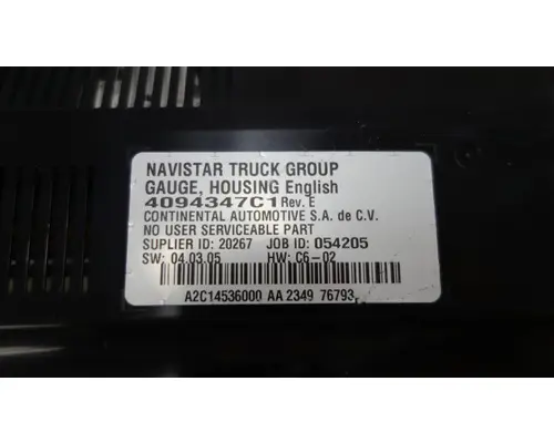 INTERNATIONAL MV607 Instrument Cluster