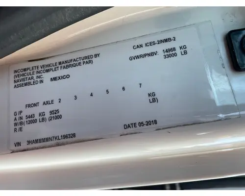 INTERNATIONAL MV607 Vehicle For Sale