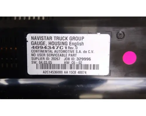 INTERNATIONAL MV GAUGE CLUSTER