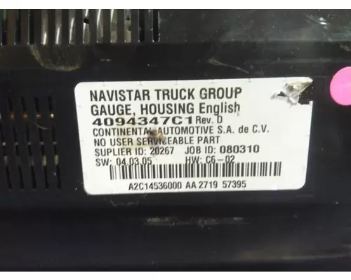 INTERNATIONAL MV GAUGE CLUSTER