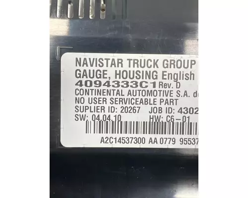 INTERNATIONAL MV Instrument Cluster