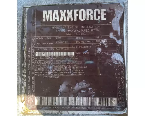 INTERNATIONAL MaxxForce DT Engine Assembly