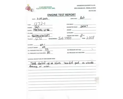 INTERNATIONAL MaxxForce DT Engine Assembly