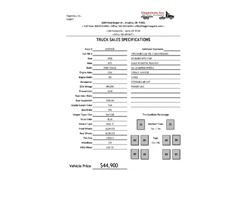 INTERNATIONAL PAYSTAR  VEHICLE FOR SALE