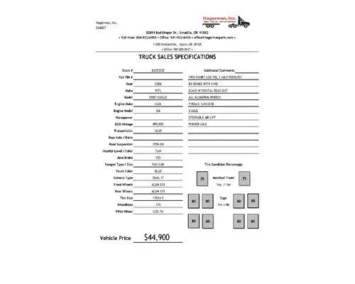 INTERNATIONAL PAYSTAR  Vehicle For Sale