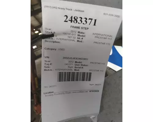 INTERNATIONAL PROSTAR 113 FRAME STEP