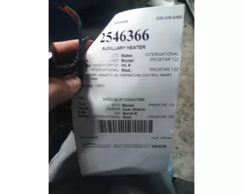 INTERNATIONAL PROSTAR 122 AUXILLARY HEATER