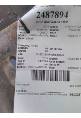 INTERNATIONAL PROSTAR 122 DECK (CATWALK) STEP