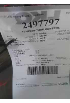 INTERNATIONAL PROSTAR 122 TEMPERATURE CONTROL