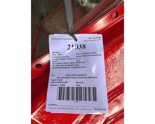 INTERNATIONAL PROSTAR PREMIUM Oil Pan