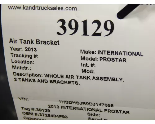 INTERNATIONAL PROSTAR Air Tanks and Brackets
