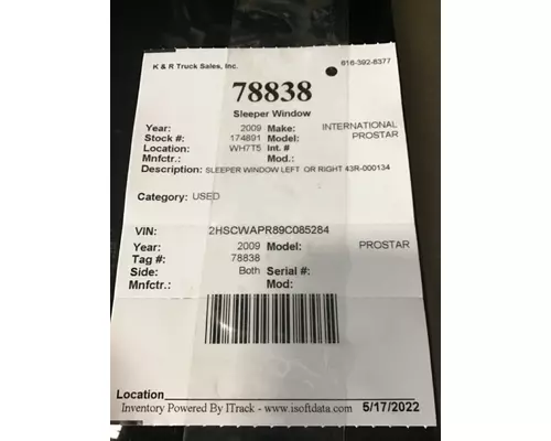 INTERNATIONAL PROSTAR Back Glass