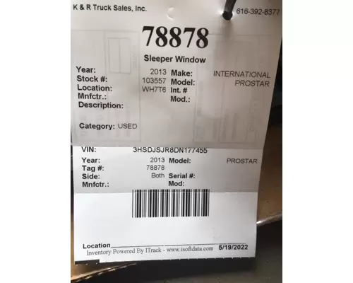 INTERNATIONAL PROSTAR Back Glass