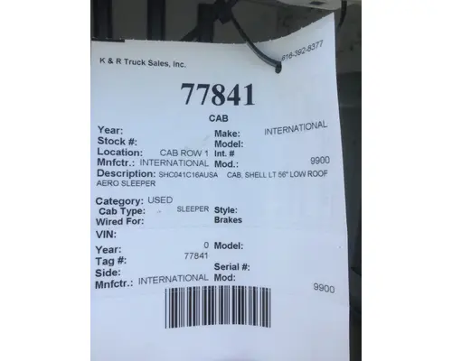 INTERNATIONAL PROSTAR Cab