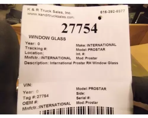 INTERNATIONAL PROSTAR Door Glass, Front