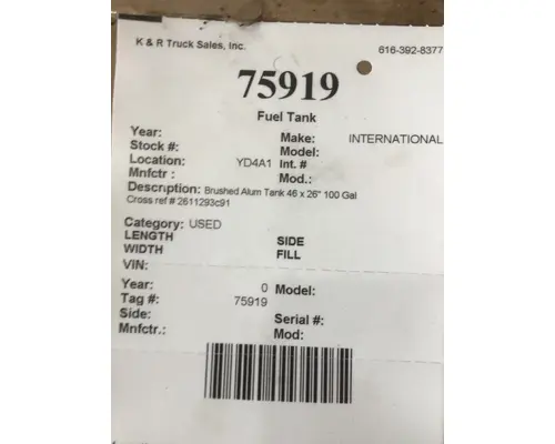 INTERNATIONAL PROSTAR Fuel Tank