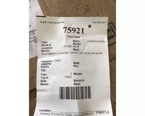 INTERNATIONAL PROSTAR Fuel Tank