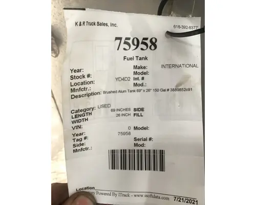INTERNATIONAL PROSTAR Fuel Tank