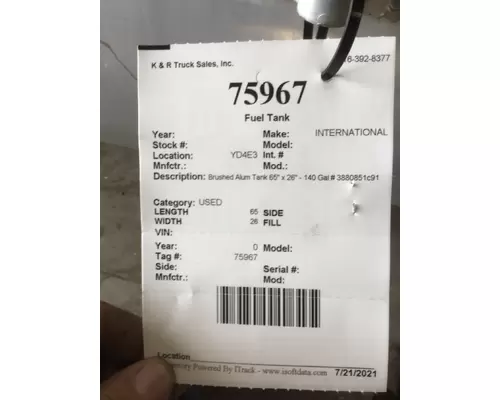 INTERNATIONAL PROSTAR Fuel Tank