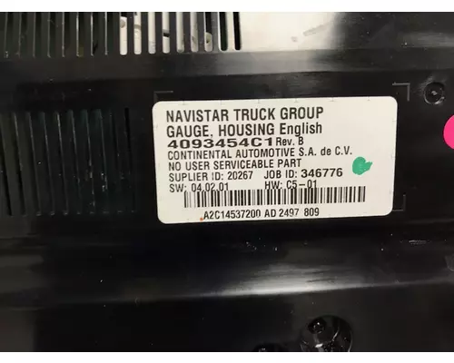 INTERNATIONAL PROSTAR Instrument Cluster