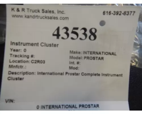 INTERNATIONAL PROSTAR Instrument Cluster