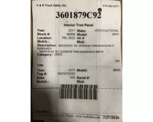 INTERNATIONAL PROSTAR Interior Trim Panel