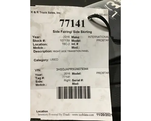 INTERNATIONAL PROSTAR Sleeper Fairing