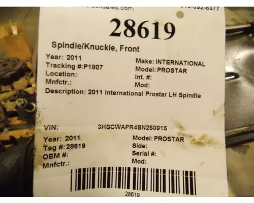 INTERNATIONAL PROSTAR SpindleKnuckle, Front